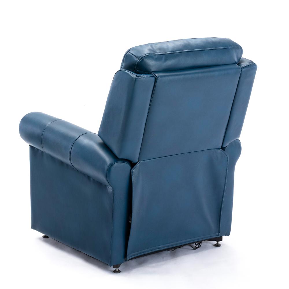 Langdon Navy Blue Leather Gel Lift Chair with Massage. Picture 11