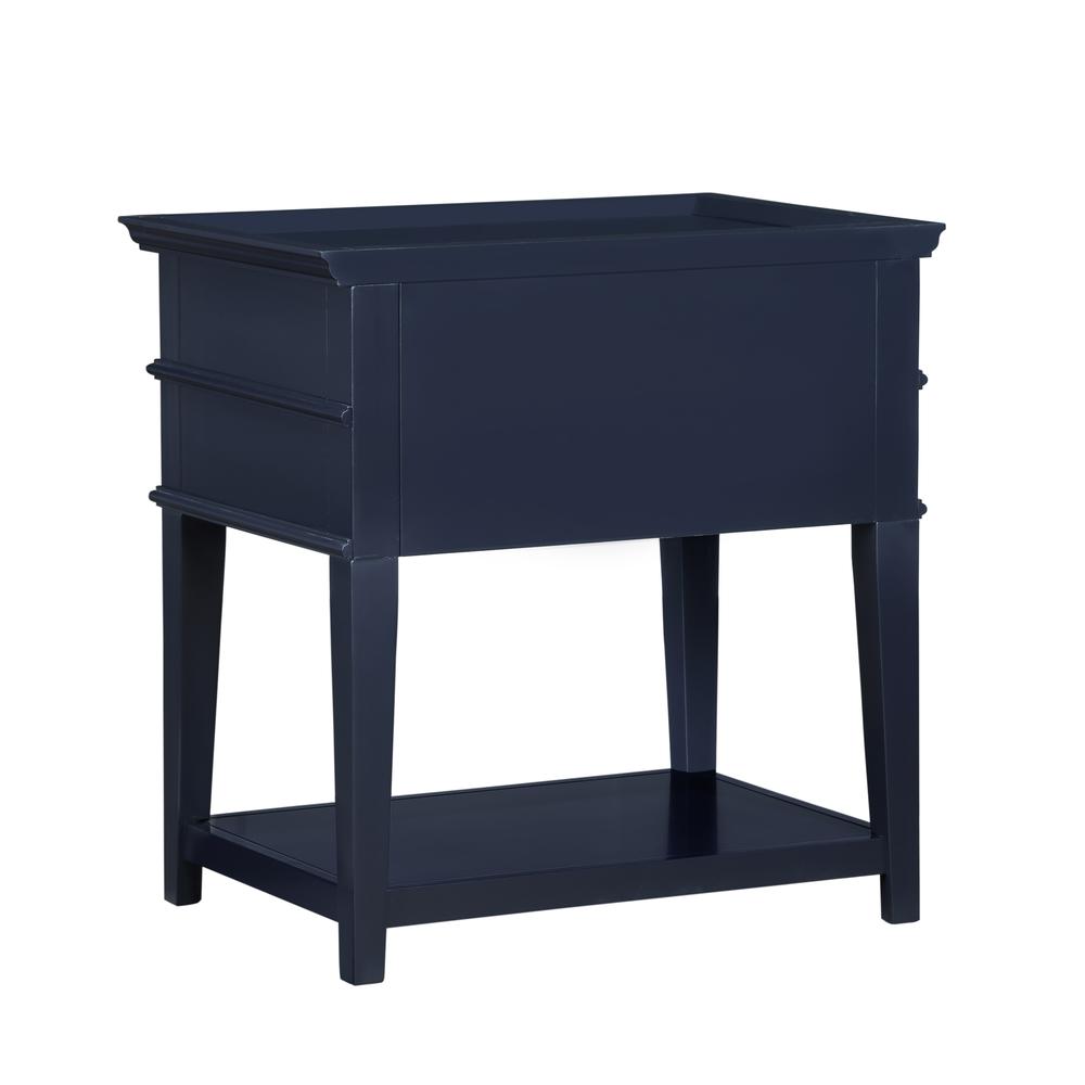 Clara Midnight Blue 2-Drawer Tray Top Nightstand. Picture 5