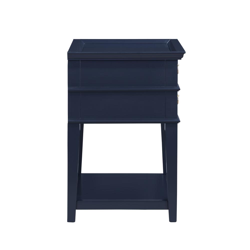 Clara Midnight Blue 2-Drawer Tray Top Nightstand. Picture 6