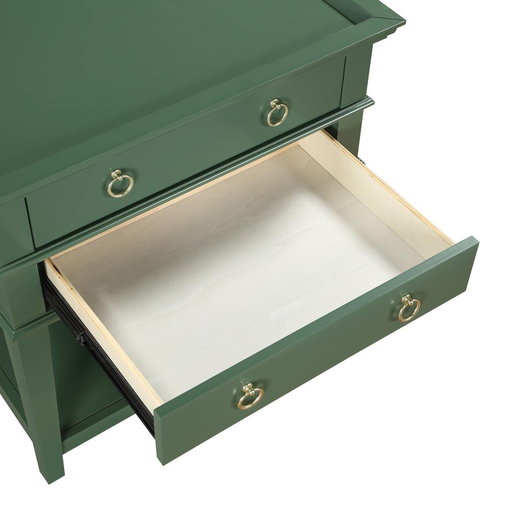 Clara Vintage Green 2-Drawer Tray Top Nightstand. Picture 12