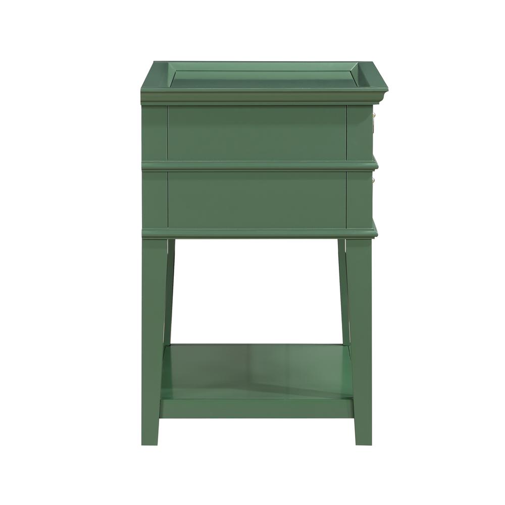 Clara Vintage Green 2-Drawer Tray Top Nightstand. Picture 7