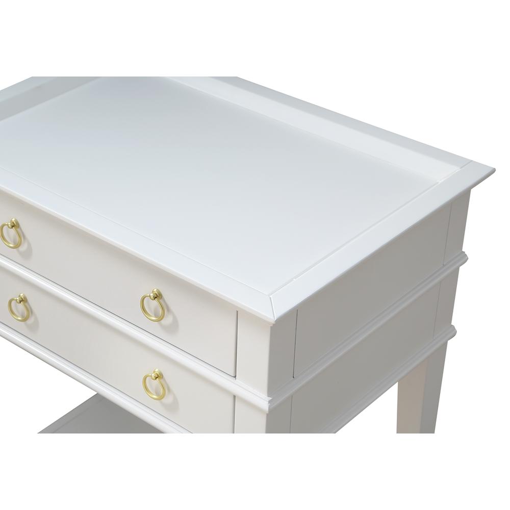 Clara White 2-Drawer Tray Top Nightstand. Picture 5
