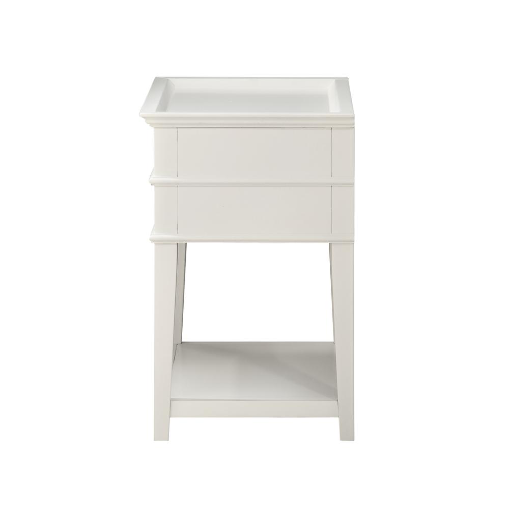 Clara White 2-Drawer Tray Top Nightstand. Picture 7