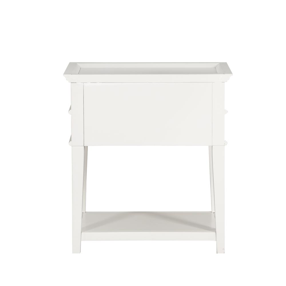 Clara White 2-Drawer Tray Top Nightstand. Picture 6