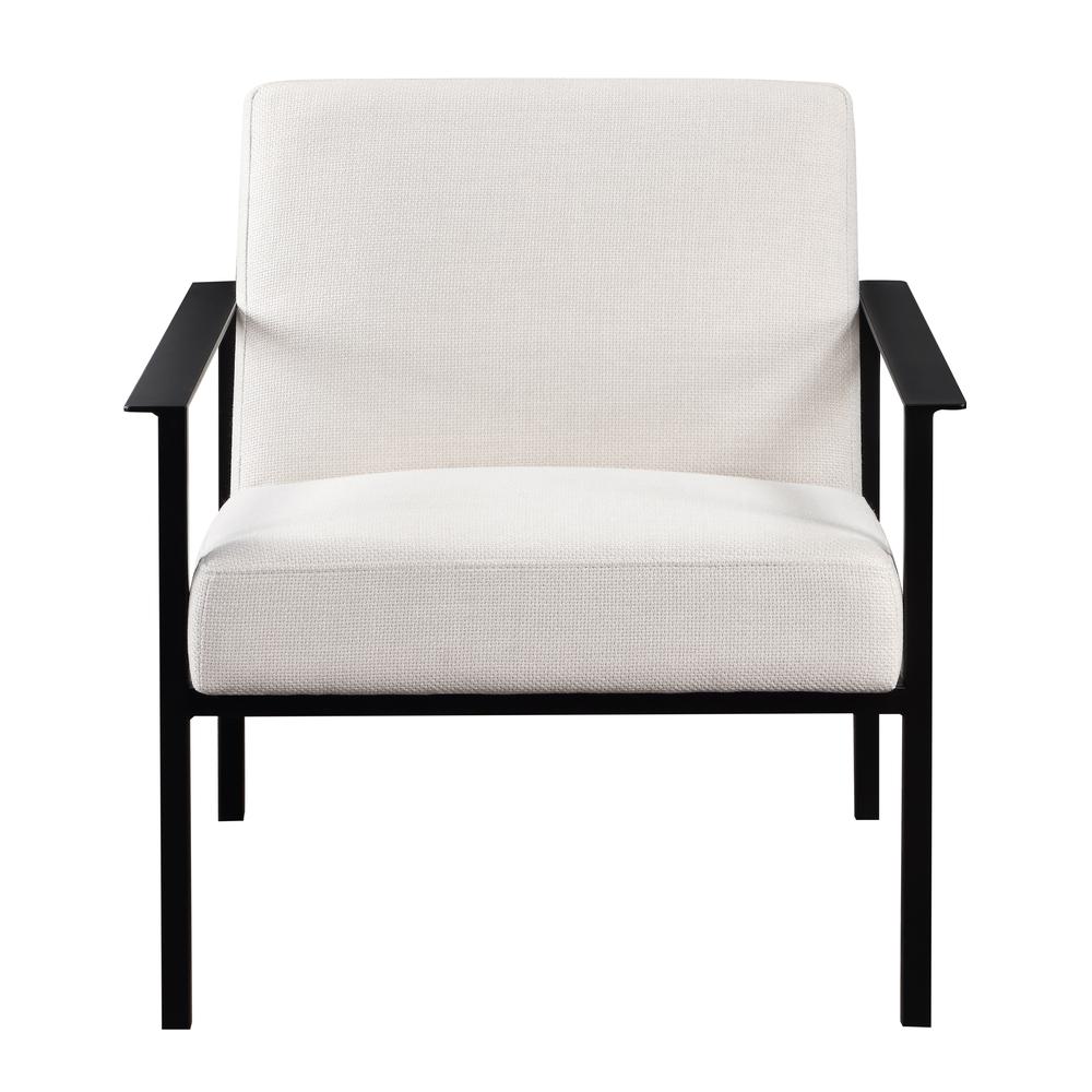 Milano Oatmeal White Stationary Metal Accent Chair. Picture 1