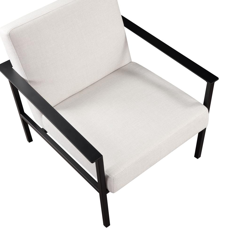 Milano Oatmeal White Stationary Metal Accent Chair. Picture 7