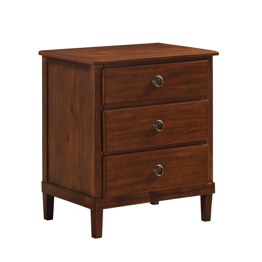 Cambridge Brown 3-Drawer Nightstand. Picture 1