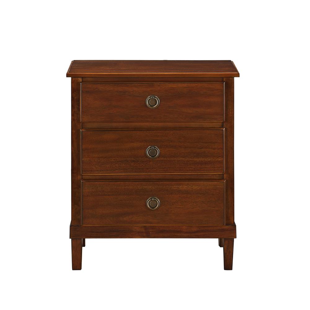 Cambridge Brown 3-Drawer Nightstand. Picture 3