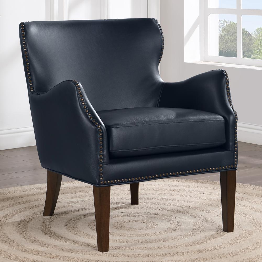 Dallas Midnight Blue High Leg Slope Arm Chair. Picture 13