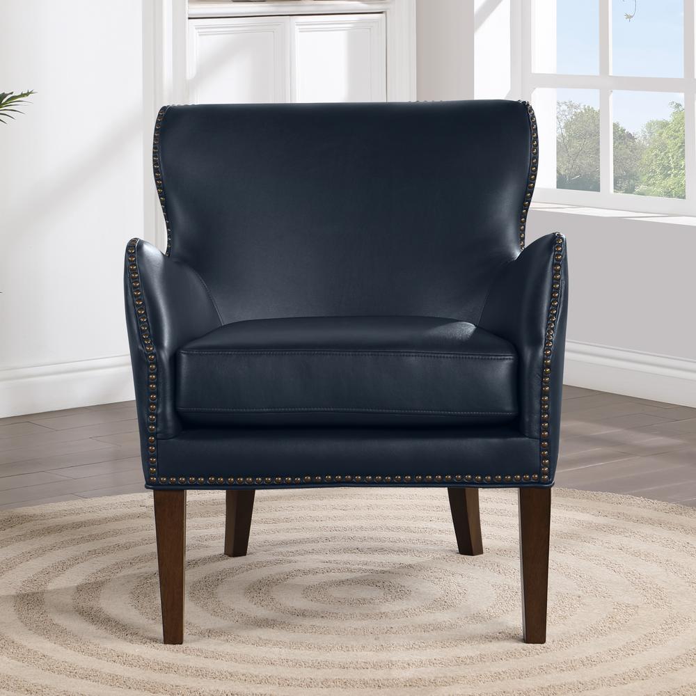 Dallas Midnight Blue High Leg Slope Arm Chair. Picture 14