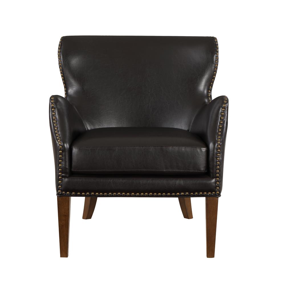 Dallas Deep Brown High Leg Slope Arm Chair. Picture 1