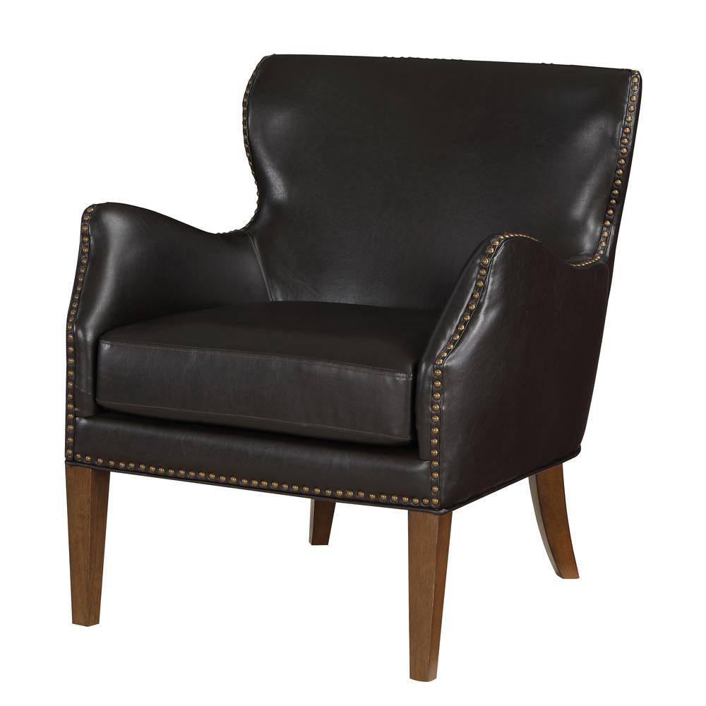 Dallas Deep Brown High Leg Slope Arm Chair. Picture 7