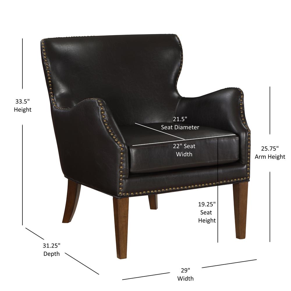 Dallas Deep Brown High Leg Slope Arm Chair. Picture 15