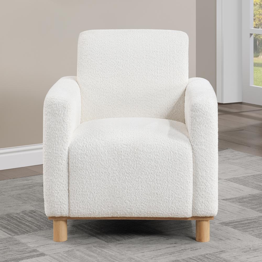 Maizie White Boucle Fabric Arm Chair. Picture 9