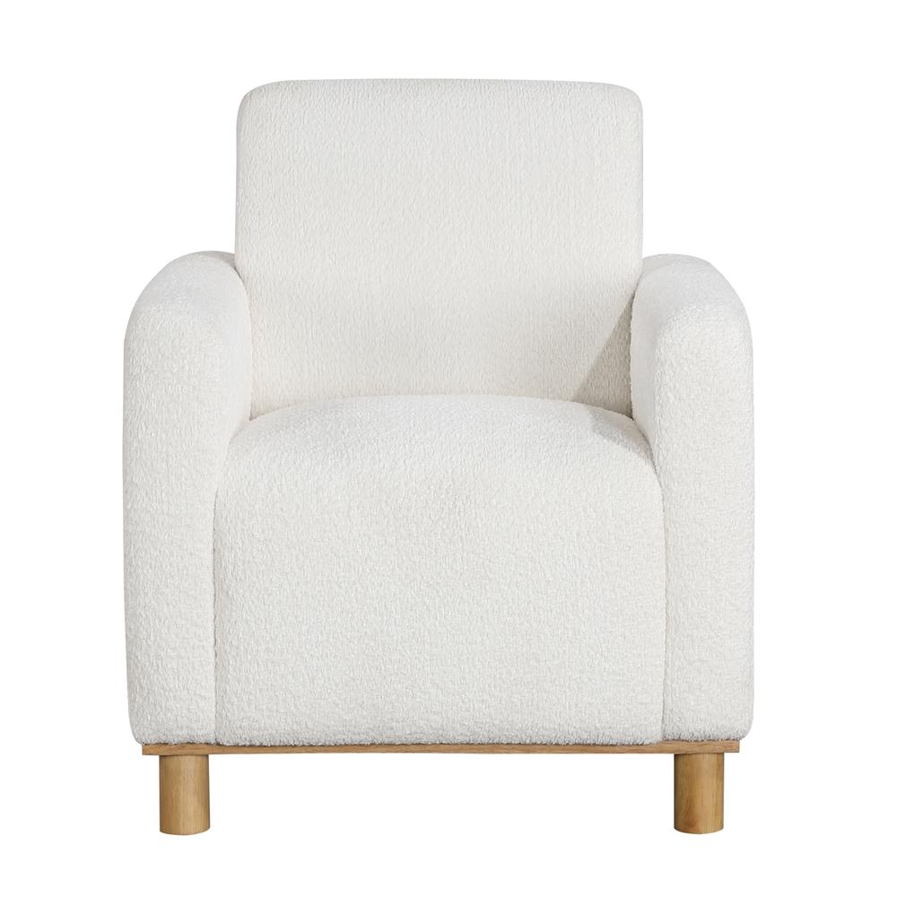 Maizie White Boucle Fabric Arm Chair. Picture 2