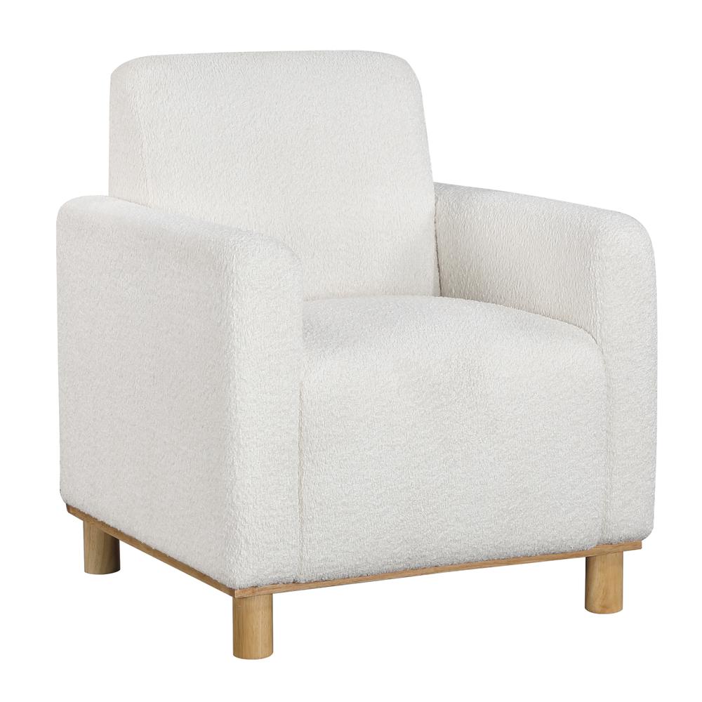Maizie White Boucle Fabric Arm Chair. Picture 1