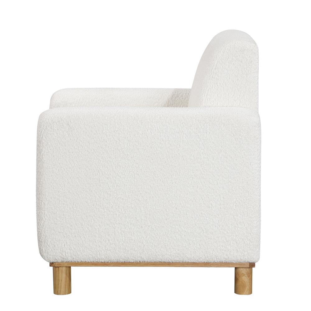 Maizie White Boucle Fabric Arm Chair. Picture 4