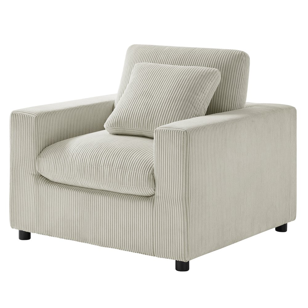 Casella Modern Armchair - Beige Corduroy. Picture 1