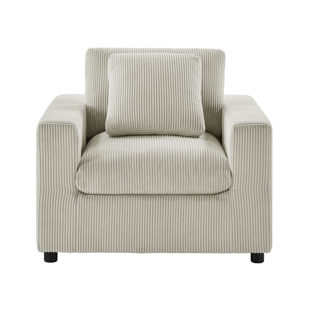 Casella Modern Armchair - Beige Corduroy. Picture 2