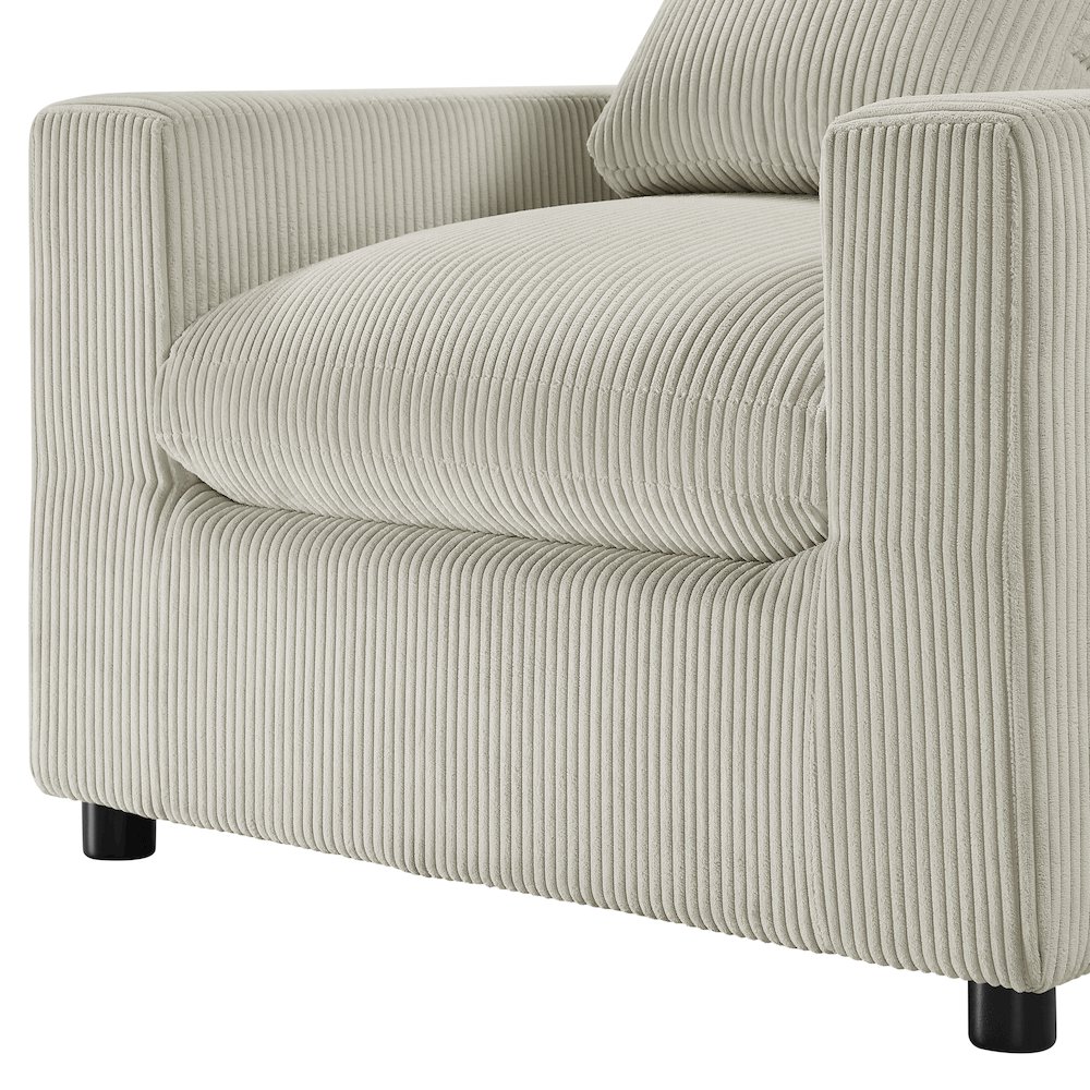 Casella Modern Armchair - Beige Corduroy. Picture 8