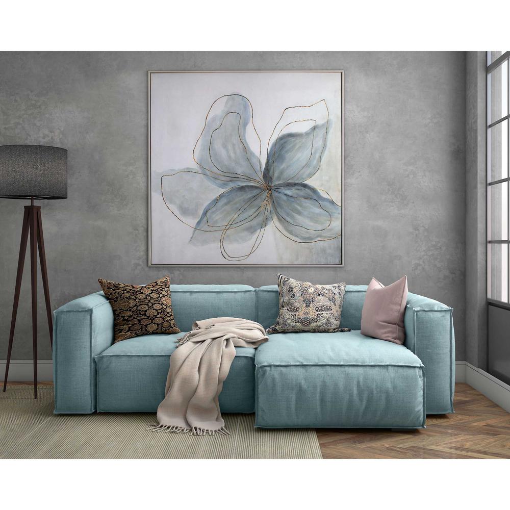 Flor Azul, Hand Painted Canvas. Picture 8