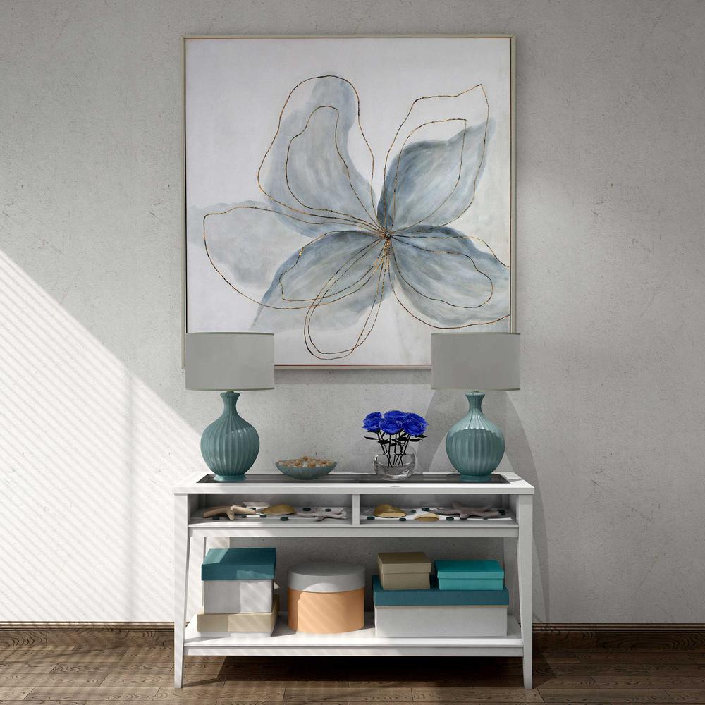 Flor Azul, Hand Painted Canvas. Picture 6