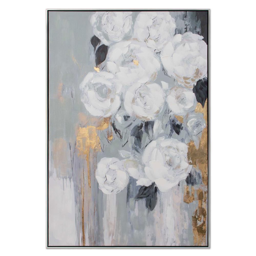 Blanc Fleur, Hand Painted Canvas. Picture 2