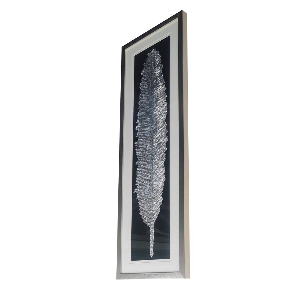 Metallic Feather, Silver Shadow Box. Picture 1