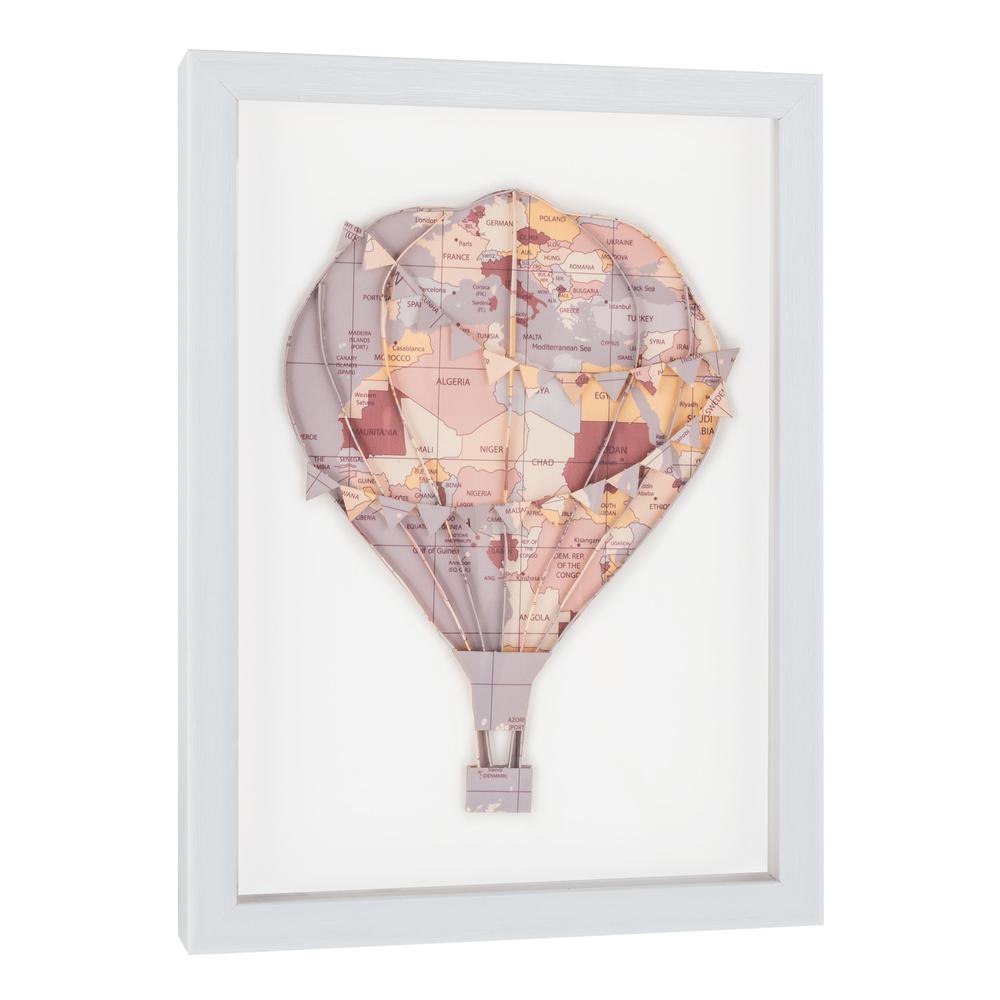 Floating Above, Pink Hot Air Balloon Shadow Box. Picture 1