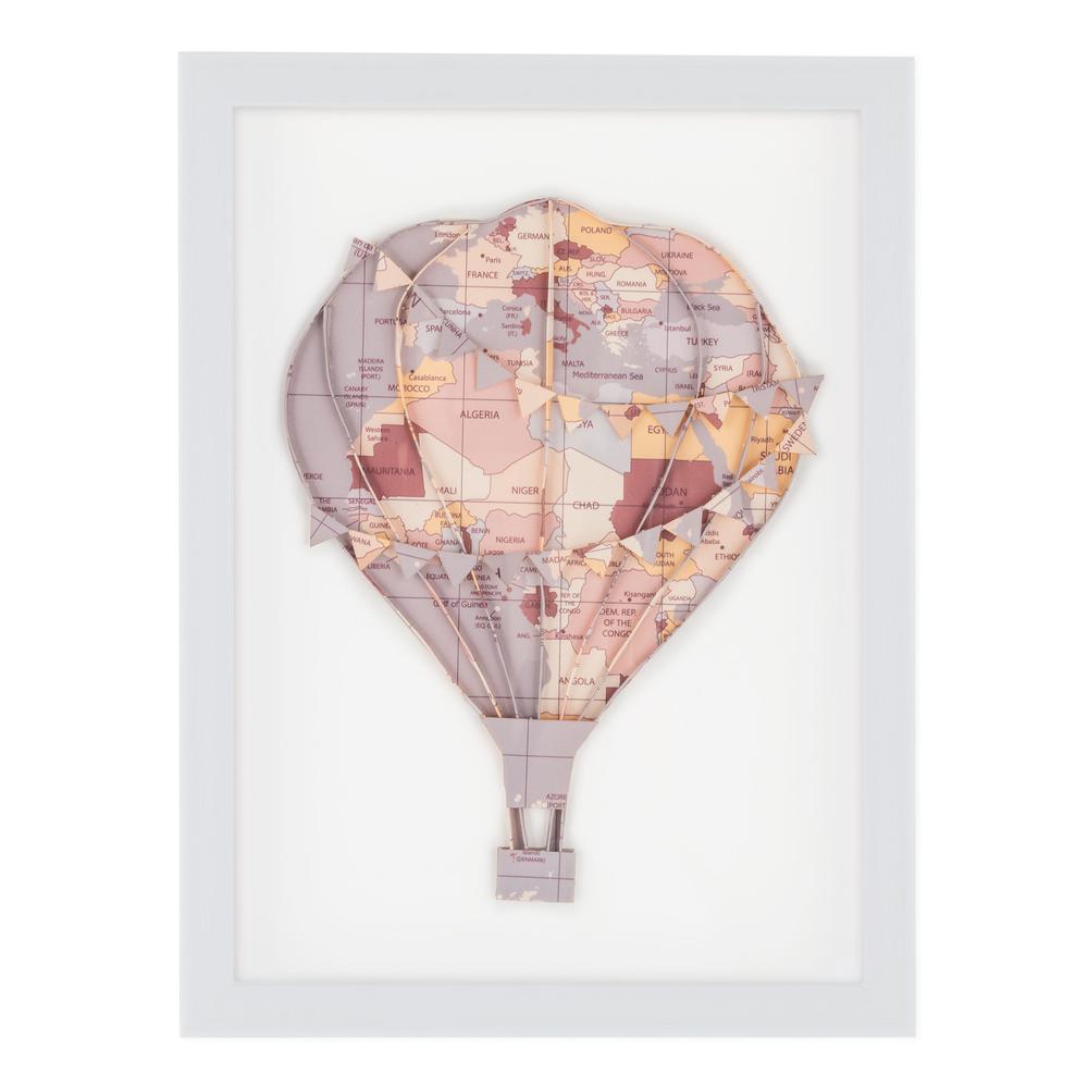 Floating Above, Pink Hot Air Balloon Shadow Box. Picture 2