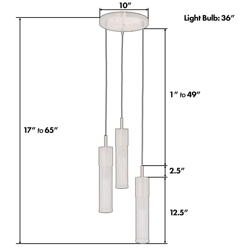 Remington 3-Light Cluster Cylinder LED Pendant. Picture 6