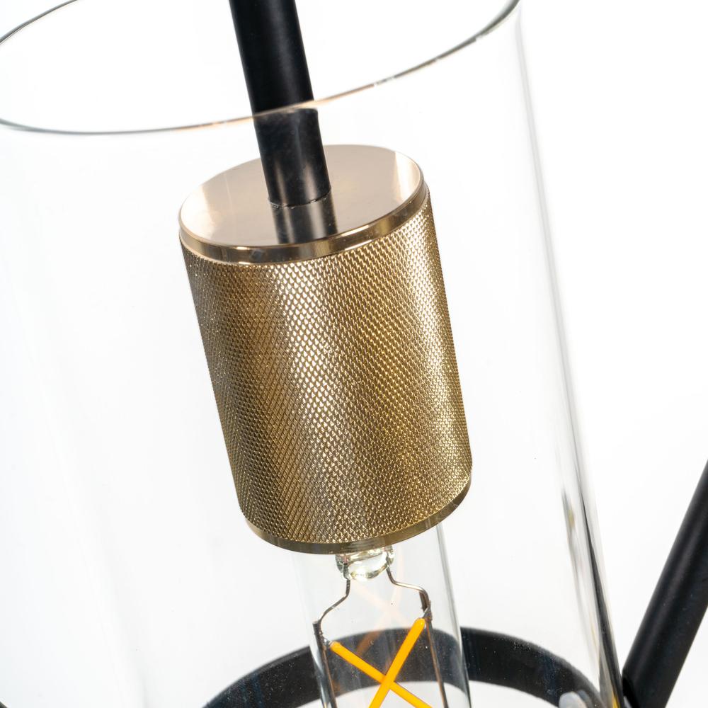 Everly Single Light Pendant, Black and Brass. Picture 4