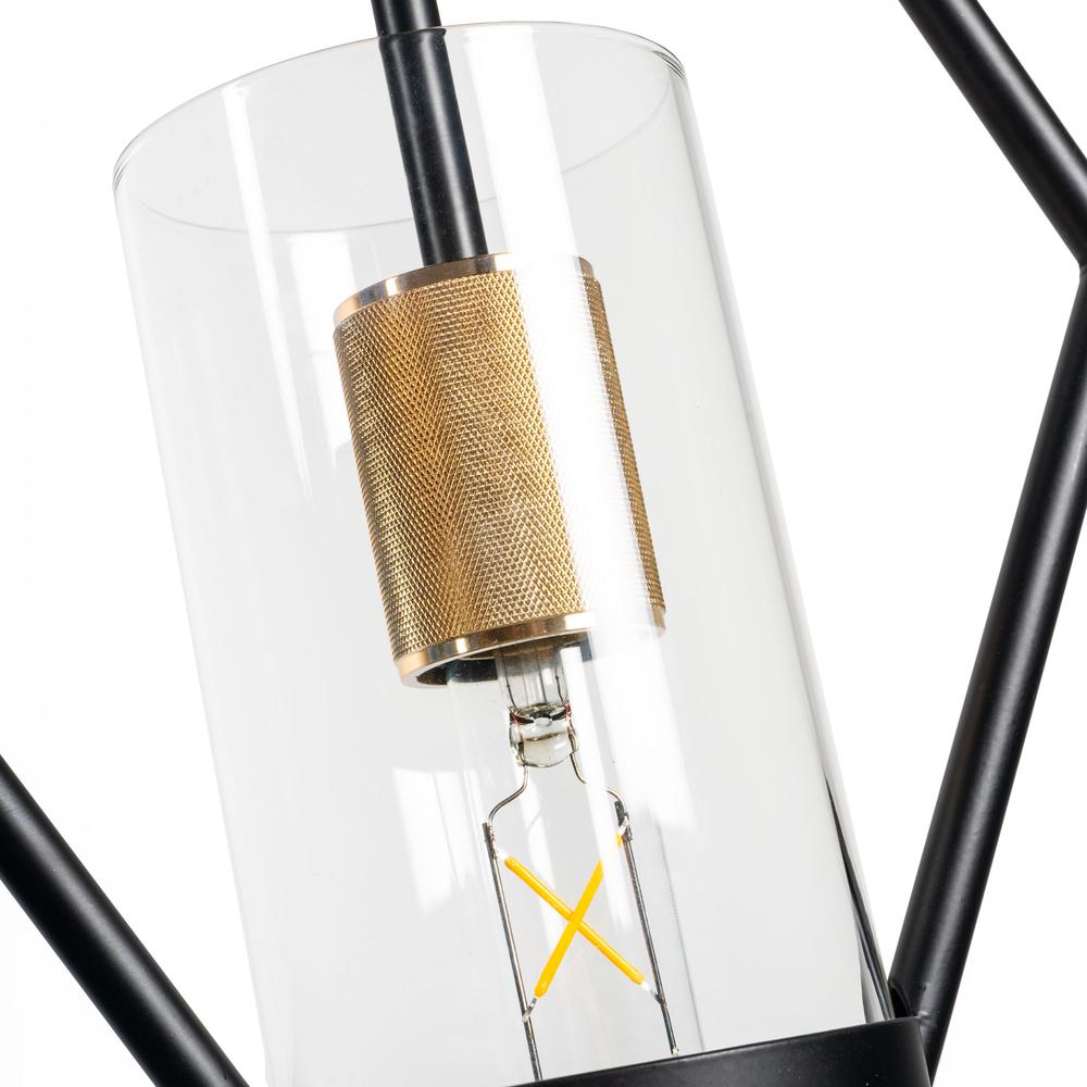Everly Single Light Pendant, Black and Brass. Picture 5