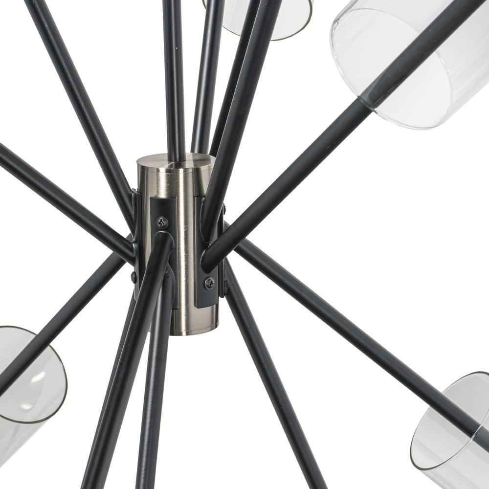 Everly 6 Light Chandelier, Black and Chrome. Picture 4