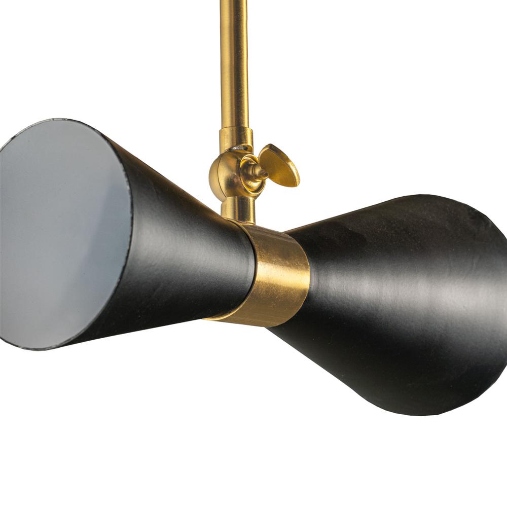 Calvin One Armed Black and Brass Metal Wall Sconce. Picture 3