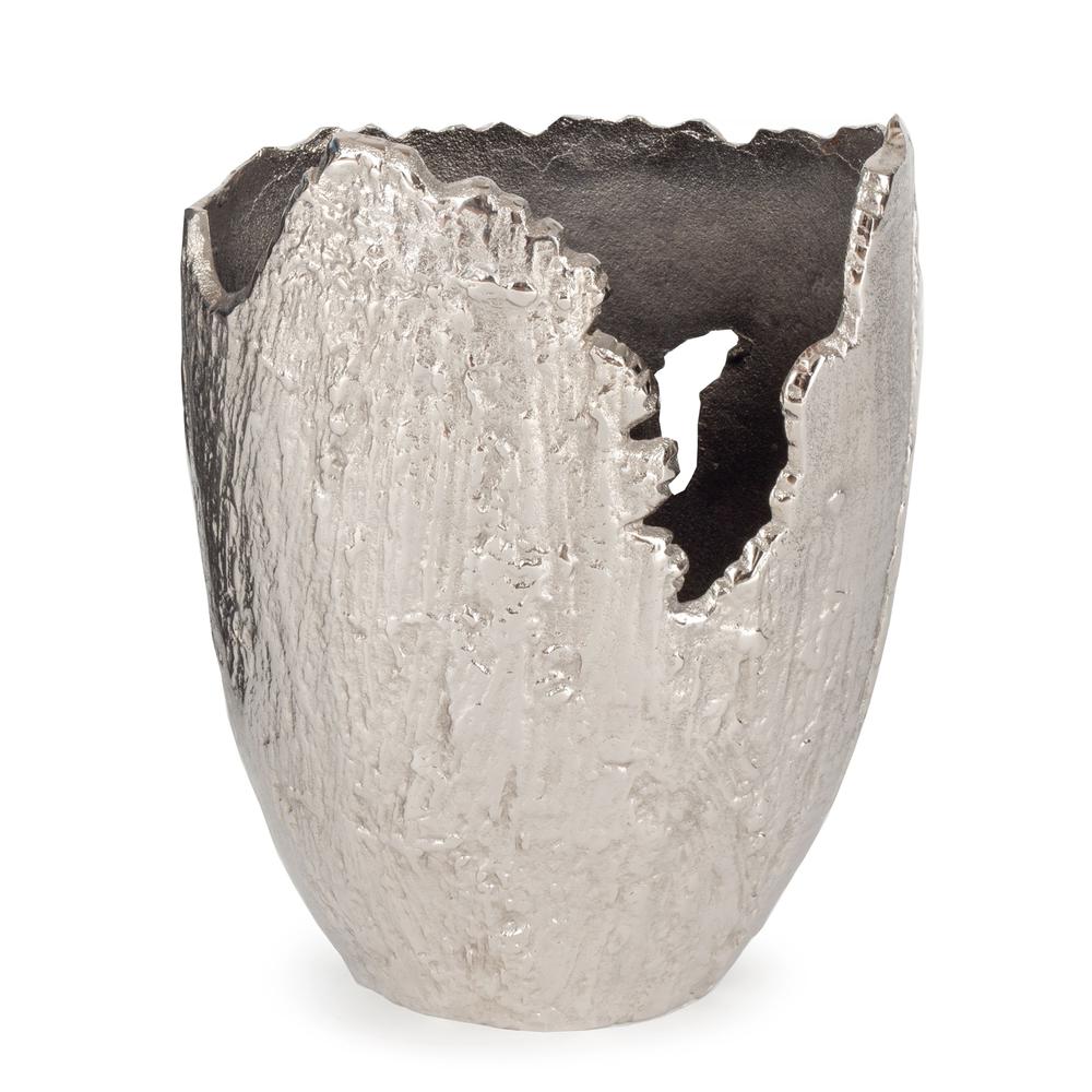 Terra Metal Vase Small, Nickel. Picture 1