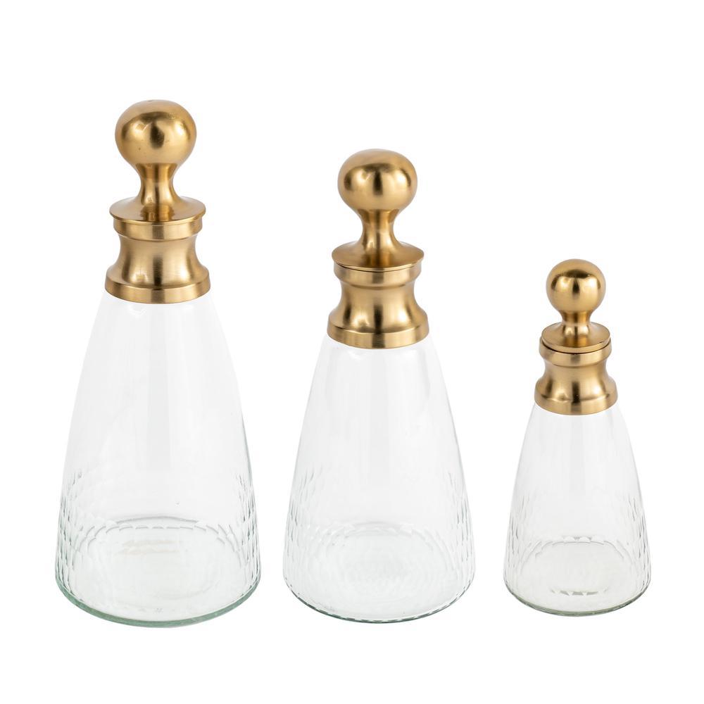 Vivianne Decorative Glass Bottles, Set of 3. Picture 2