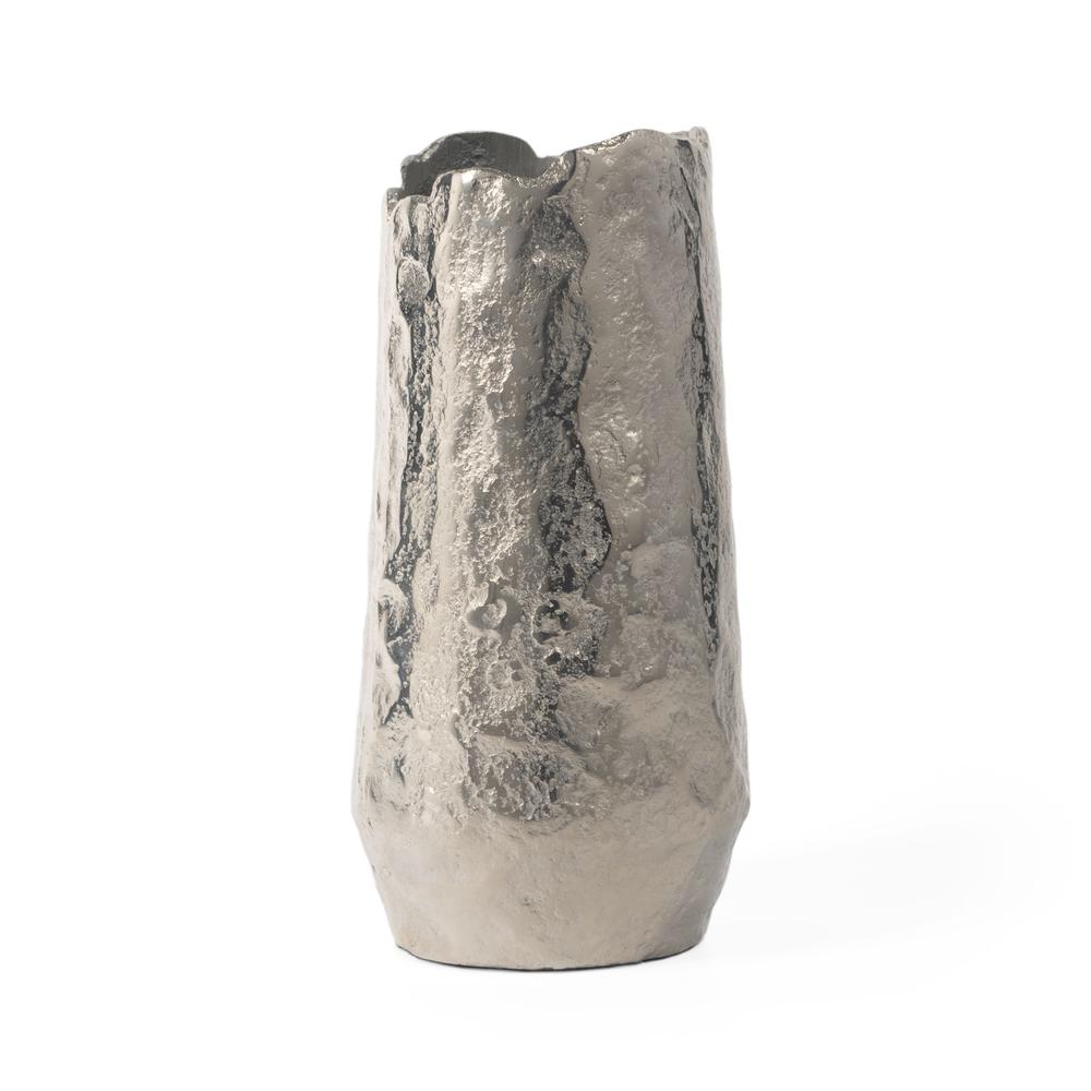 Samira 10" Metal Table Vase, Small Nickel. Picture 2
