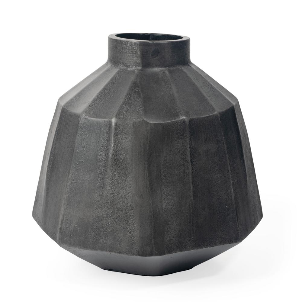Artemis 11" Metal Table Vase, Large Grey. Picture 1