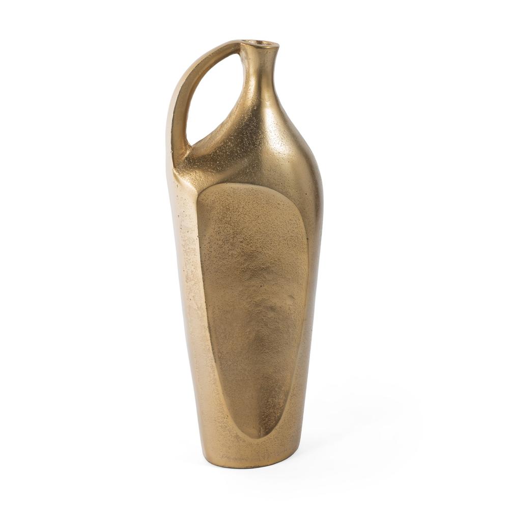 Kaius 16" Metal Table Vase, Large Gold. Picture 1