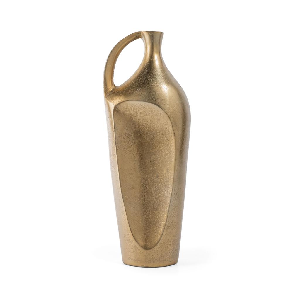 Kaius 16" Metal Table Vase, Large Gold. Picture 2