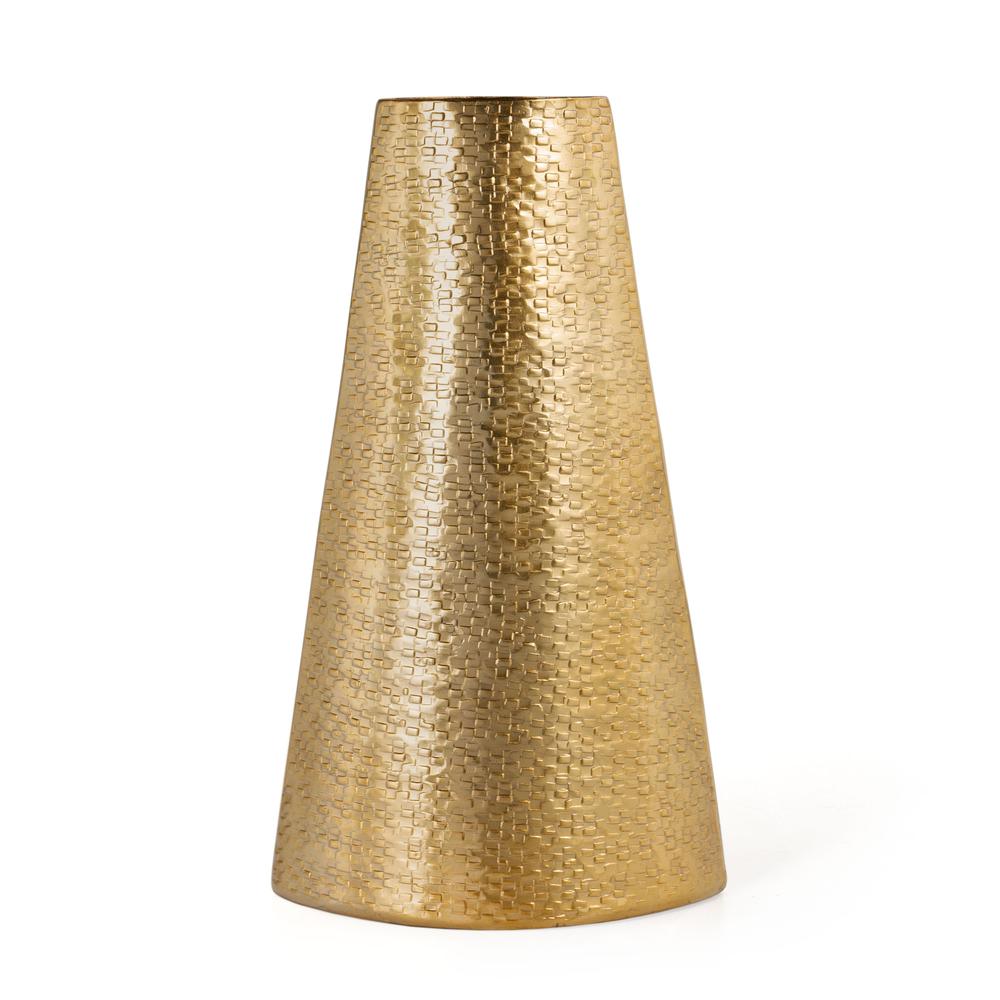 Galen Metal Table Vase, Large Gold. Picture 2