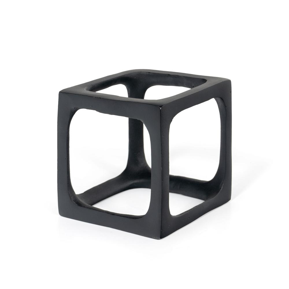 Selena Black Decorative Cube Sculptures, Set of 2. Picture 5