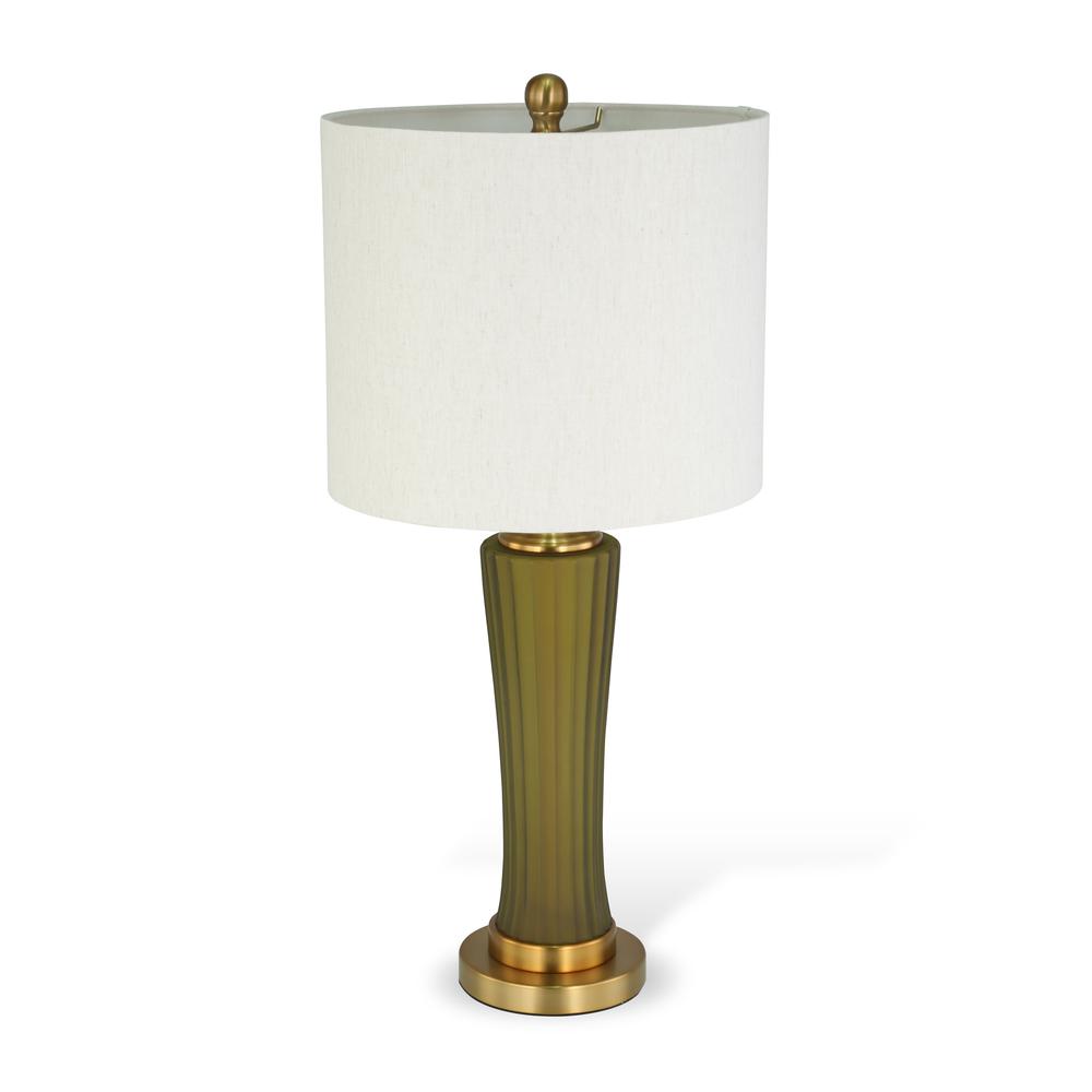 Camila 26" Green Glass Table Lamp. Picture 1