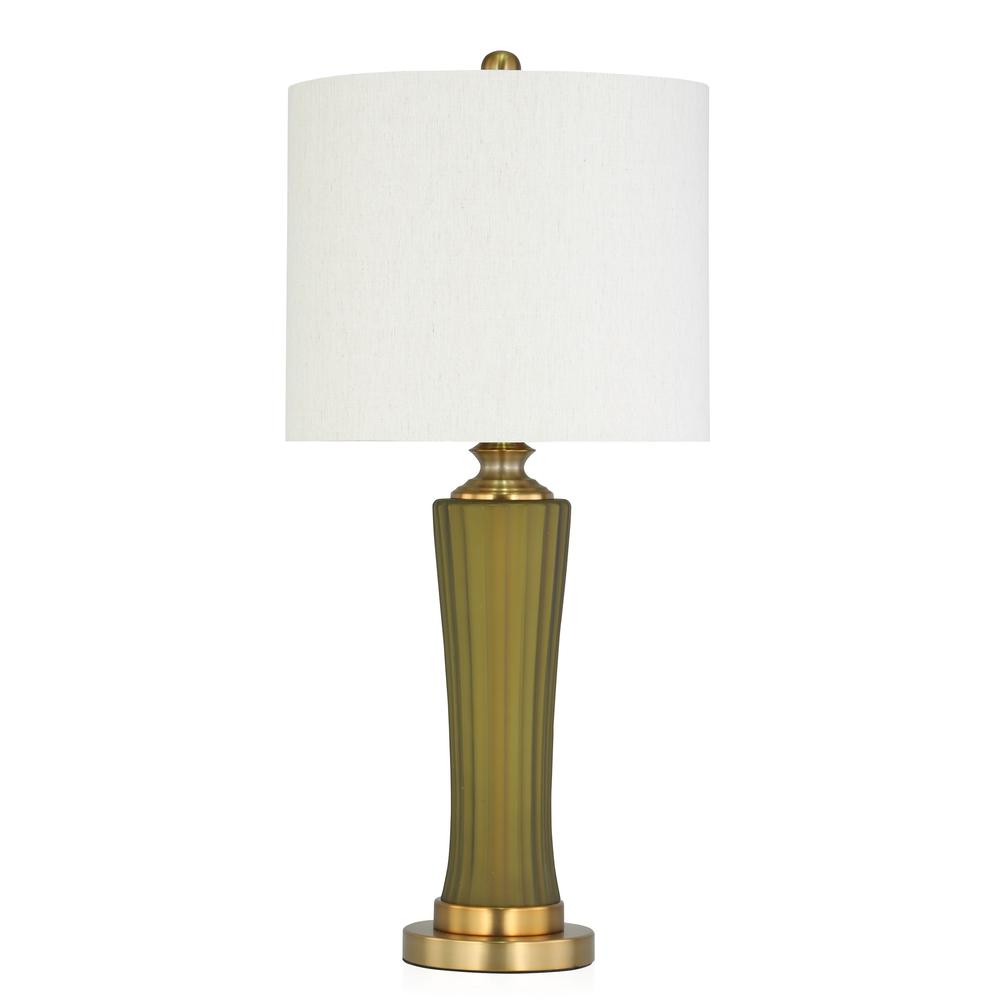 Camila 26" Green Glass Table Lamp. Picture 2