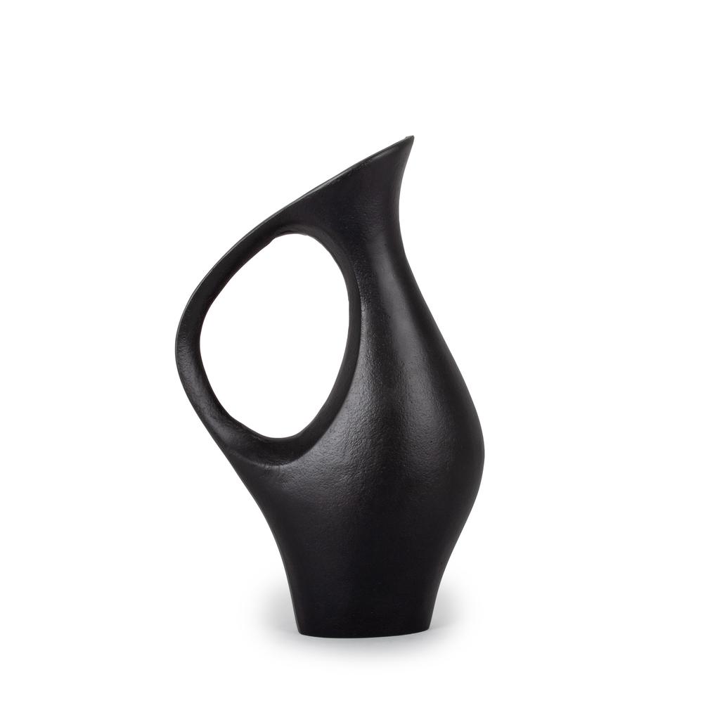 Kendra Decorative Metal Table Vase, Small Black. Picture 2