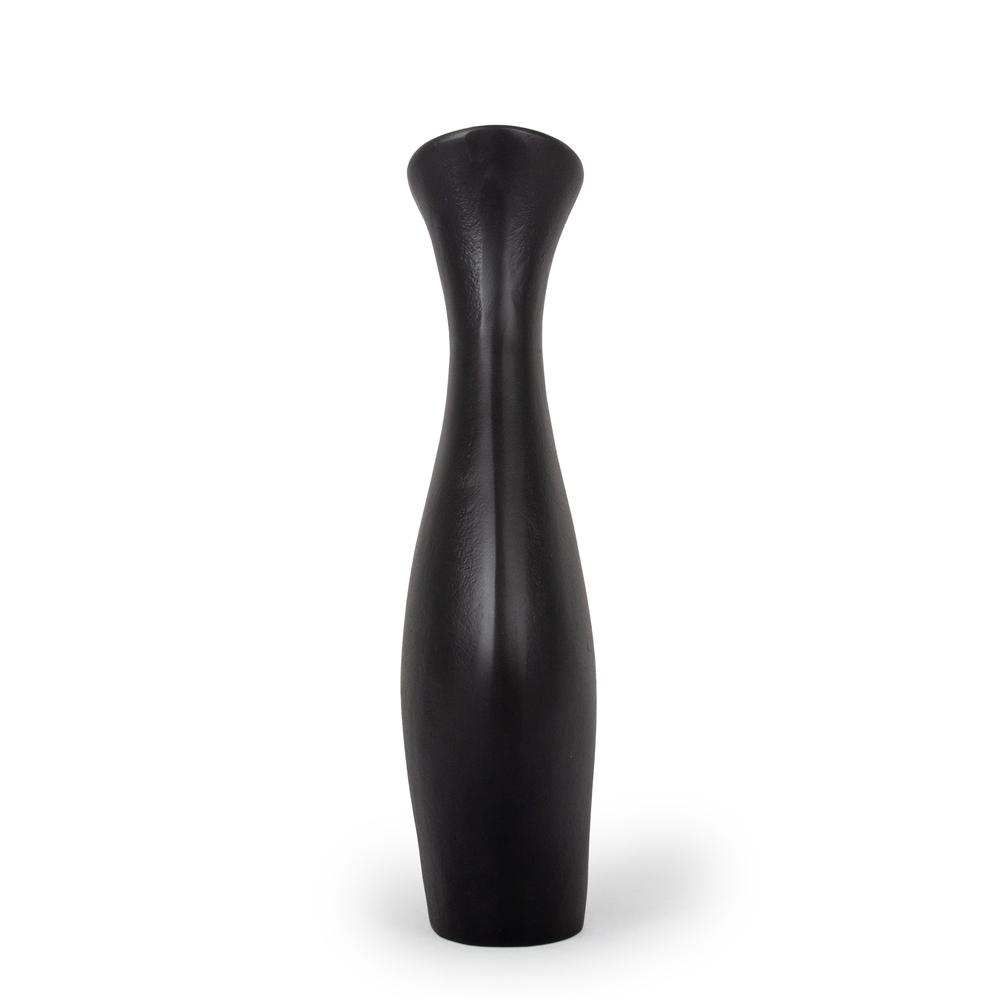 Kendra Decorative Metal Table Vase, Small Black. Picture 6