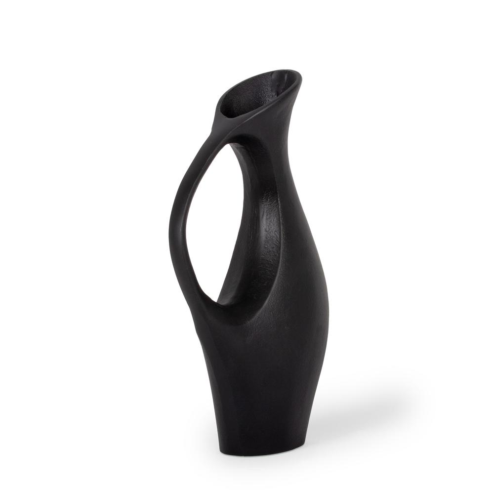 Kendra Decorative Metal Table Vase, Small Black. Picture 8