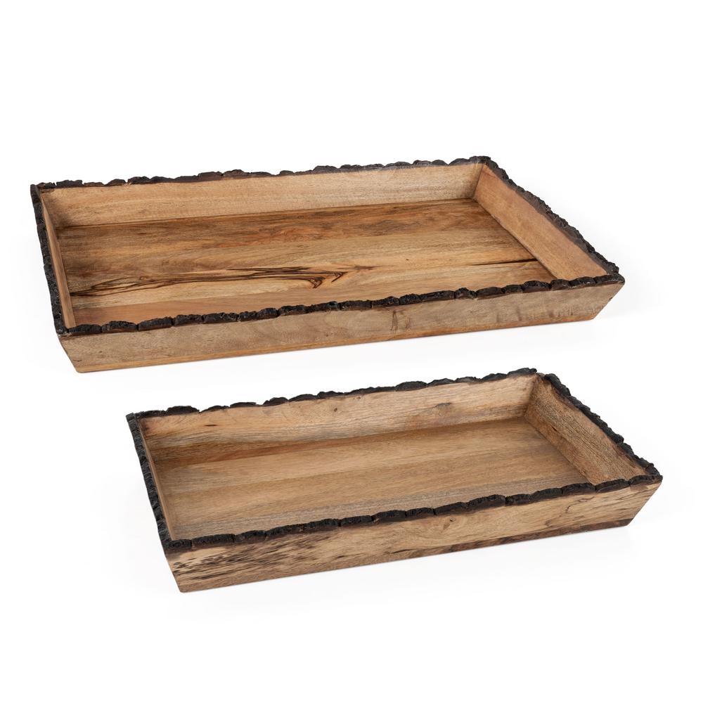 Darius Rectangle Wood Trays, Set of 2. Picture 5