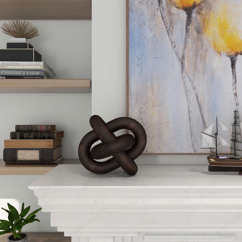 Devante Wood knot Sculpture, Large Dark Brown. Picture 5